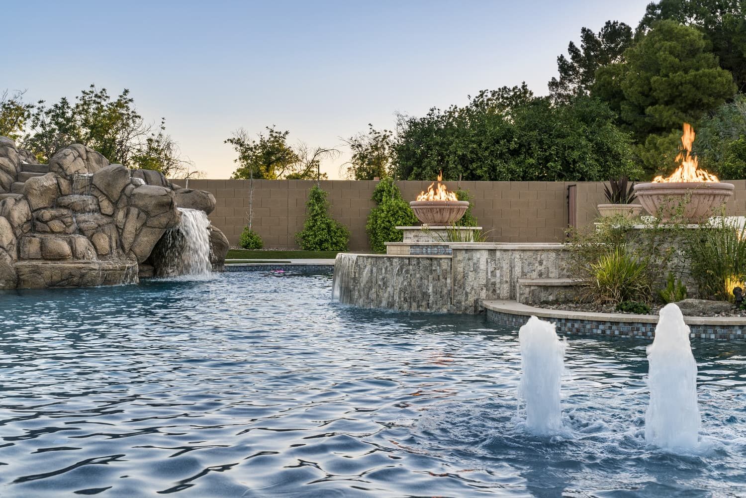 Rock waterfall and grotto