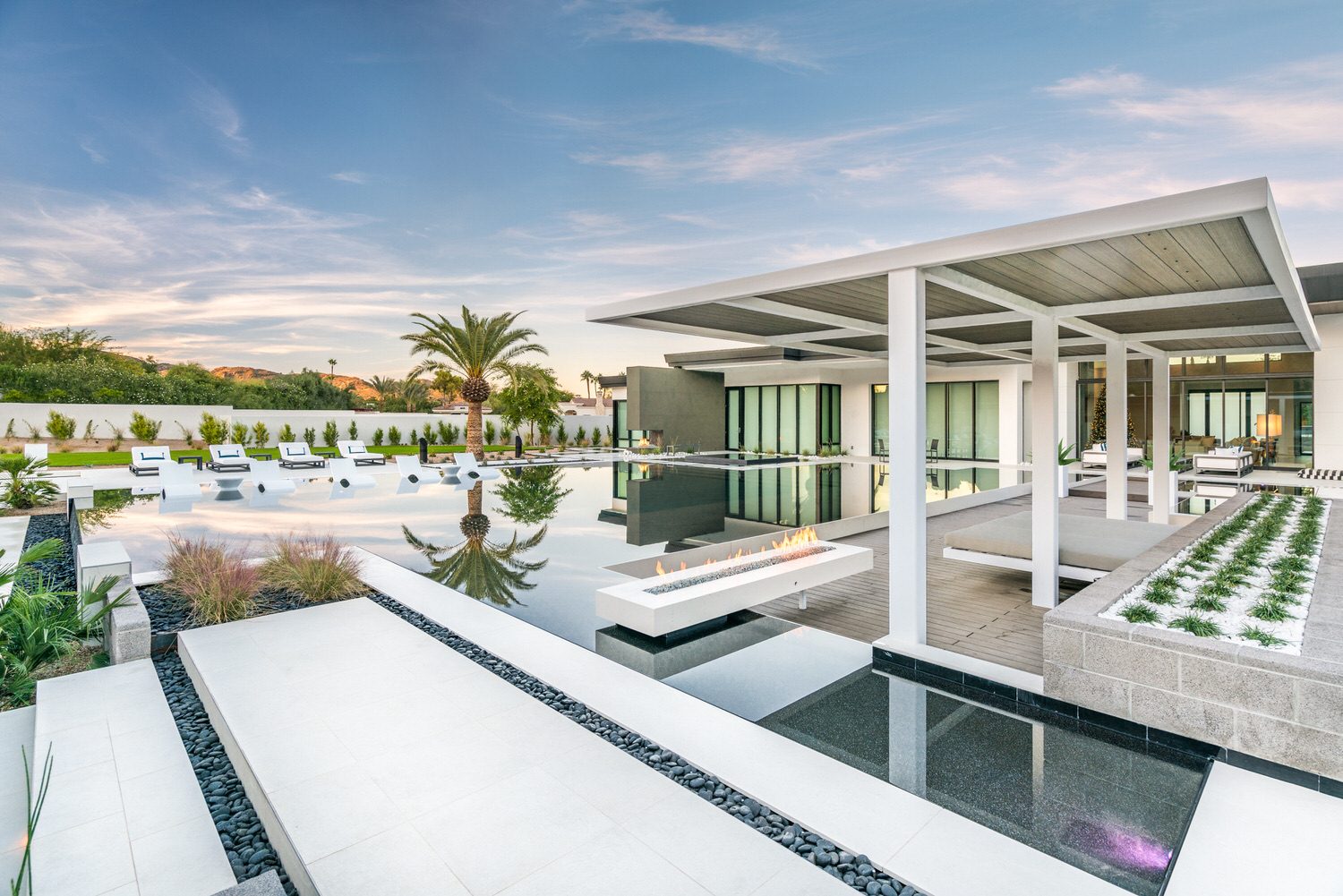 White contemporary pool