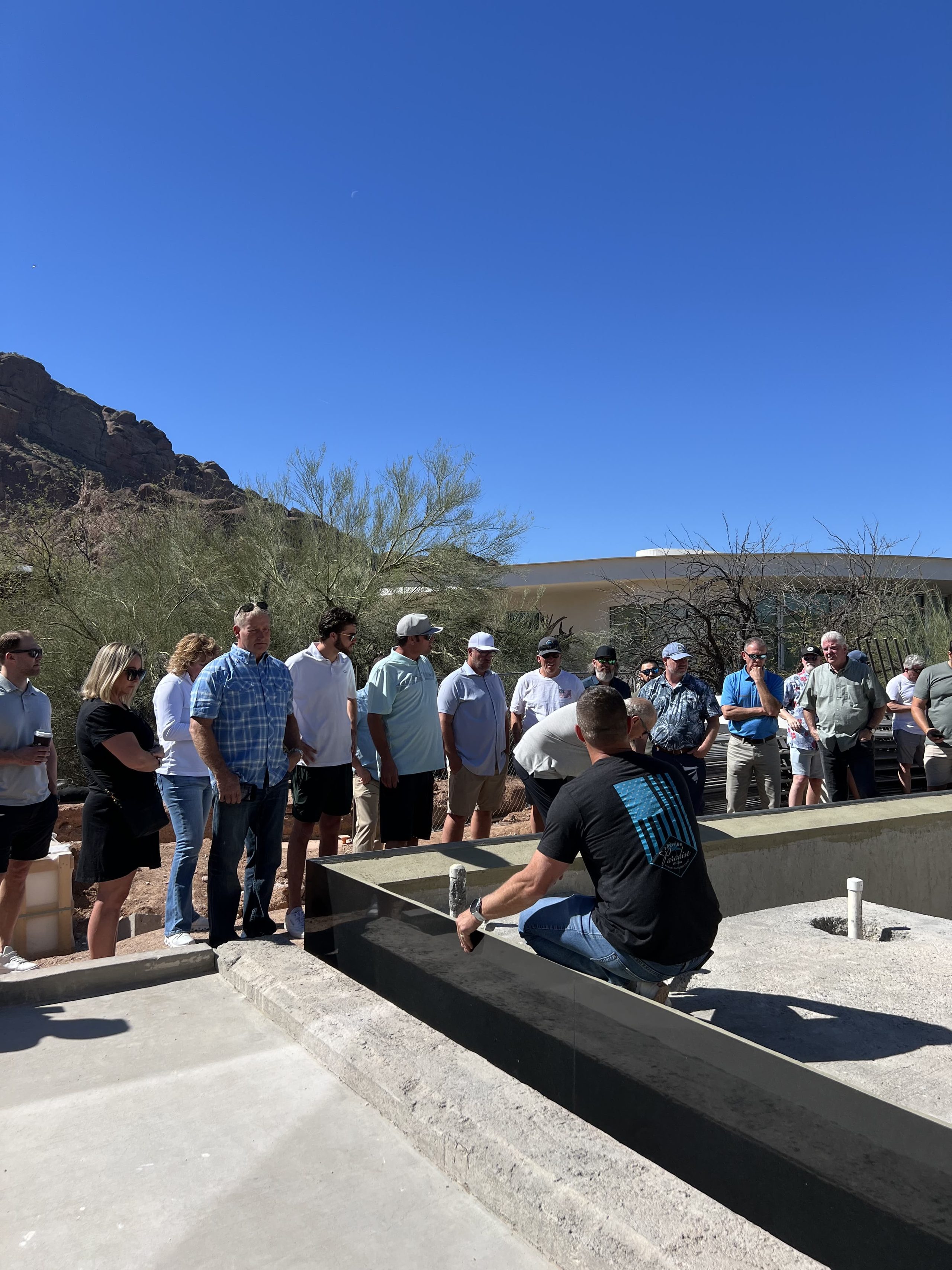 Jeromey Naugle with the studio and collaborators on site
